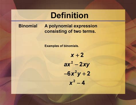 Binomial (polynomial) .